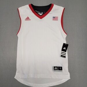 Adidas Nebraska Huskers Basketball Jersey White Red Youth Small S USA Player ID